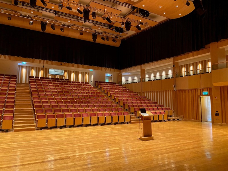 Millfield inside the theatre