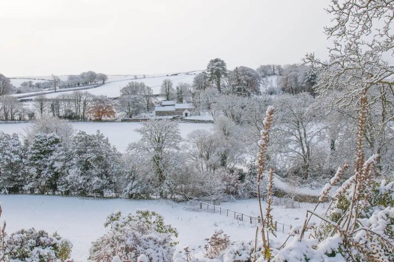 View of Oare Church in the snow