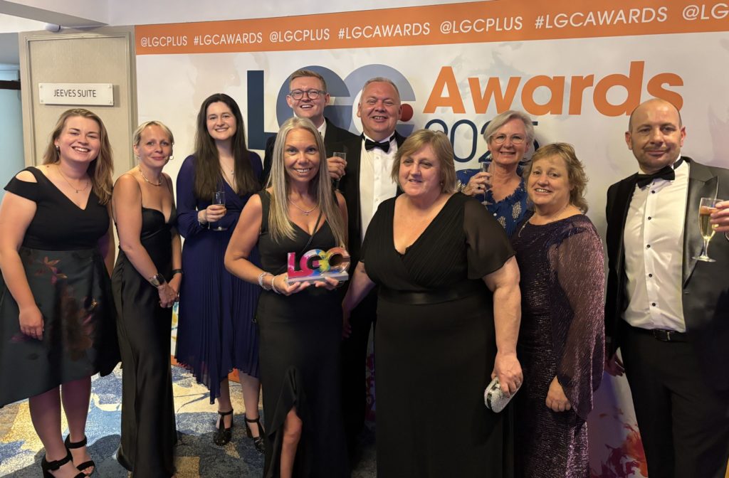 The winning Somerset Council team with their Local Government Chronicle award.
