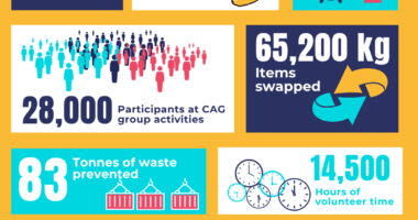 graphic detailing the achievements of Community Action Groups in Somerset in 2024-2025