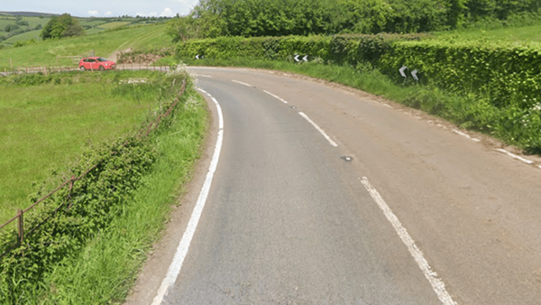Street view of Cutcombe Hill on the A396.