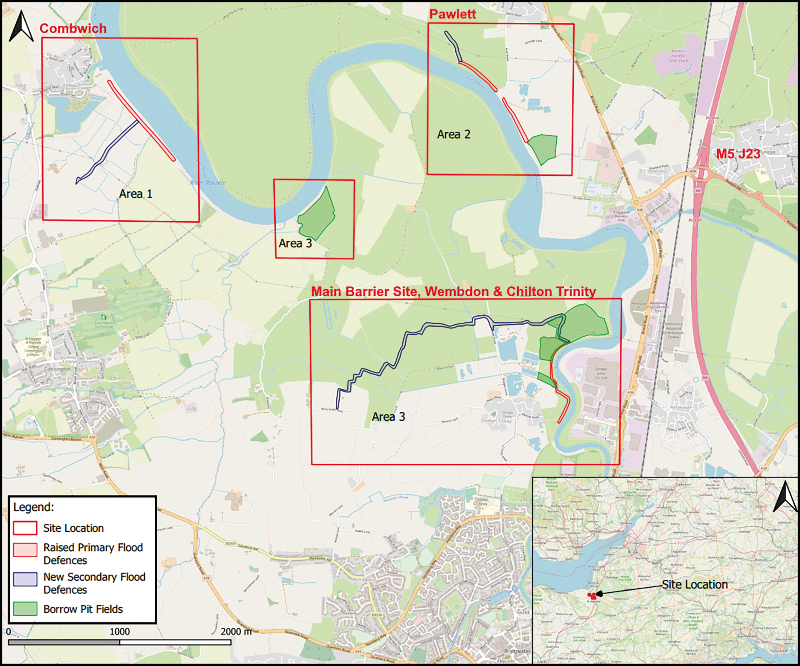 Map of Bridgwater Tidal Barrier site location