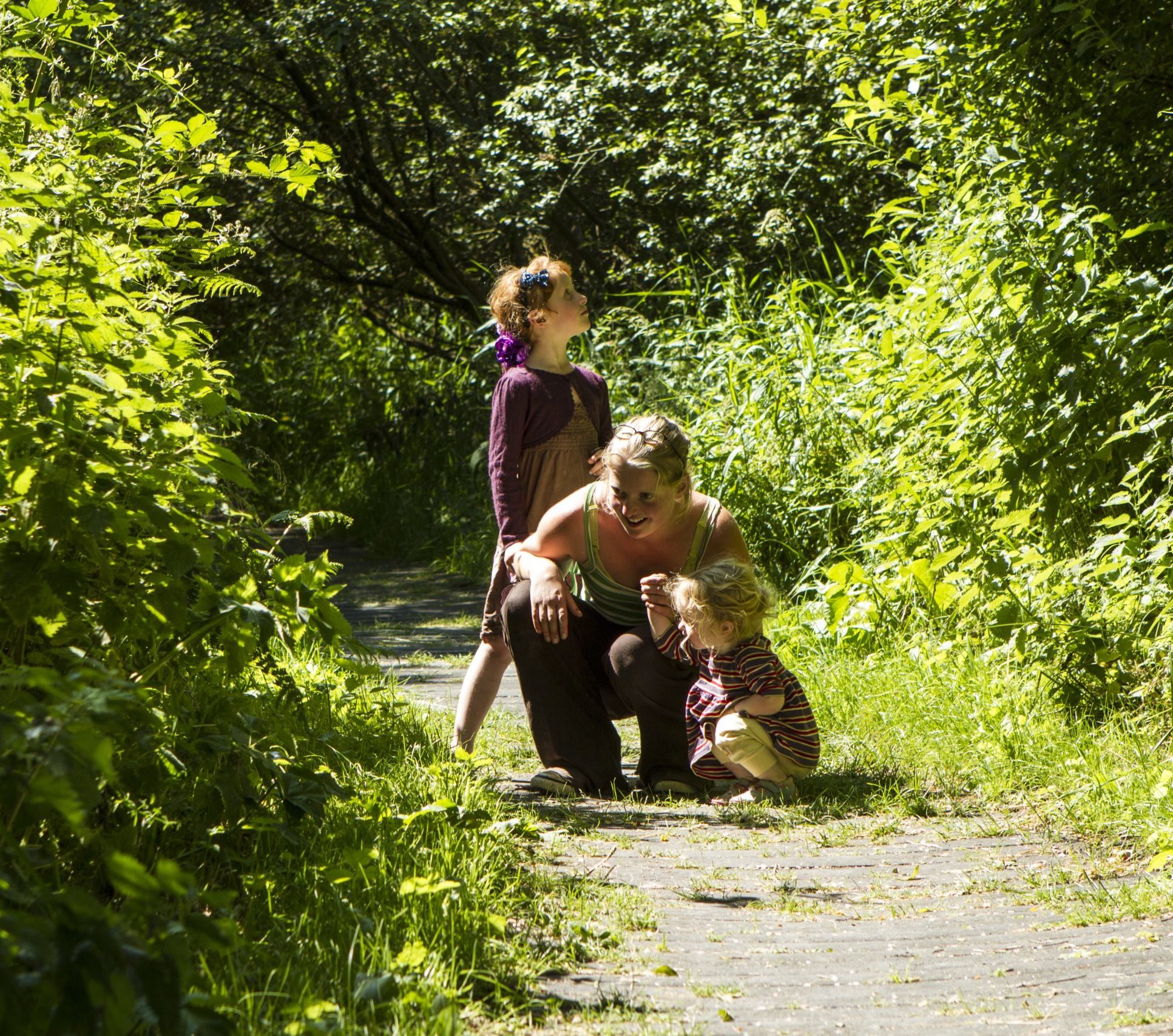 Family on a nature walk