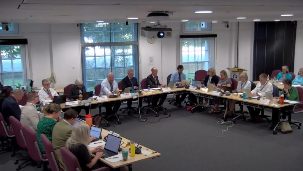 Webcast frame grab of Executive Meeting on 8 September 2025.