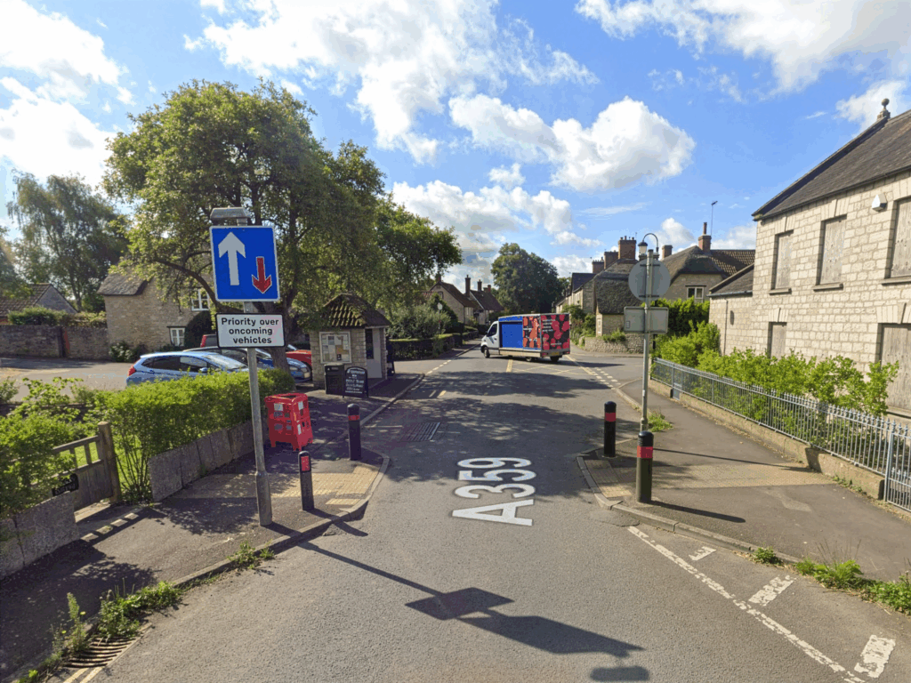 Google Street View of A359 through Queen Camel.