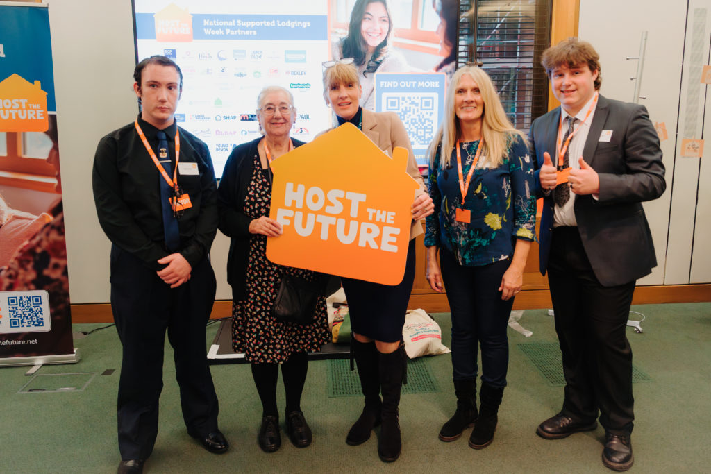 Leon, Pat, Di (Leaving Care Worker), Coleen (Leaving Care Worker) and Leon at the Host the Future event.