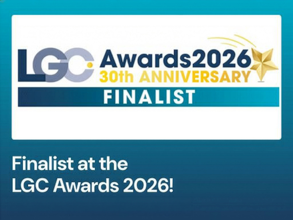 Graphic showing the LGC Awards 2026 30th anniversary finalist logo, with text reading “Finalist at the LGC Awards 2026!”