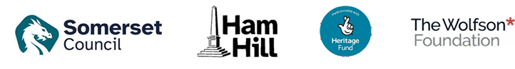 Somerset Council, Ham Hill, Heritage Fund and The Wolfson Foundation logos