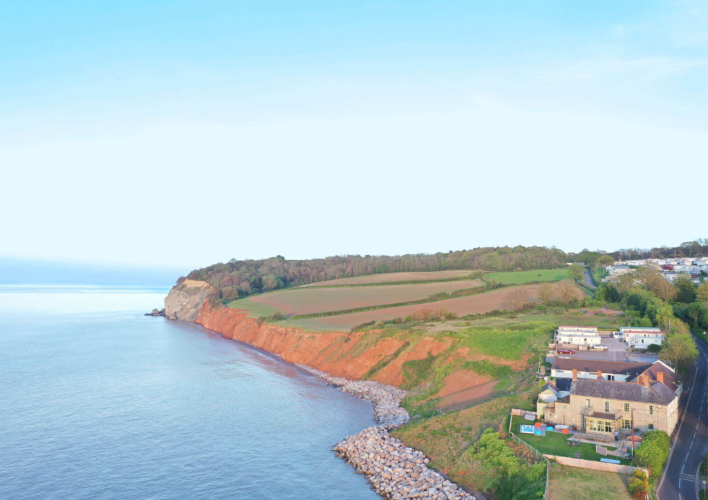 A costal view of Anchors drop in blue Anchor Somerset