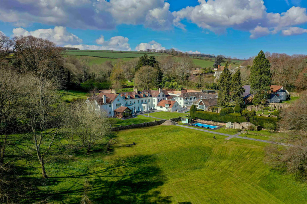 a view of Croydon Hall an 8-acre exclusive-use country house estate in Somerset