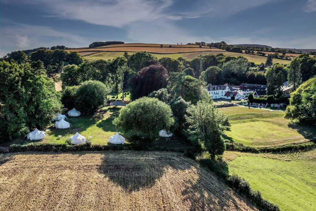 a view of Croydon Hall an 8-acre exclusive-use country house estate in Somerset