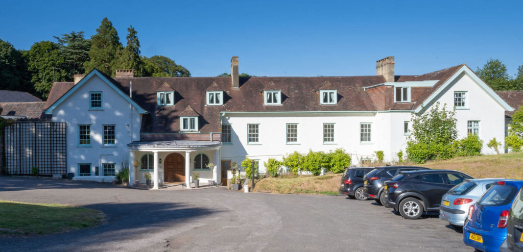 a view of Croydon Hall an 8-acre exclusive-use country house estate in Somerset