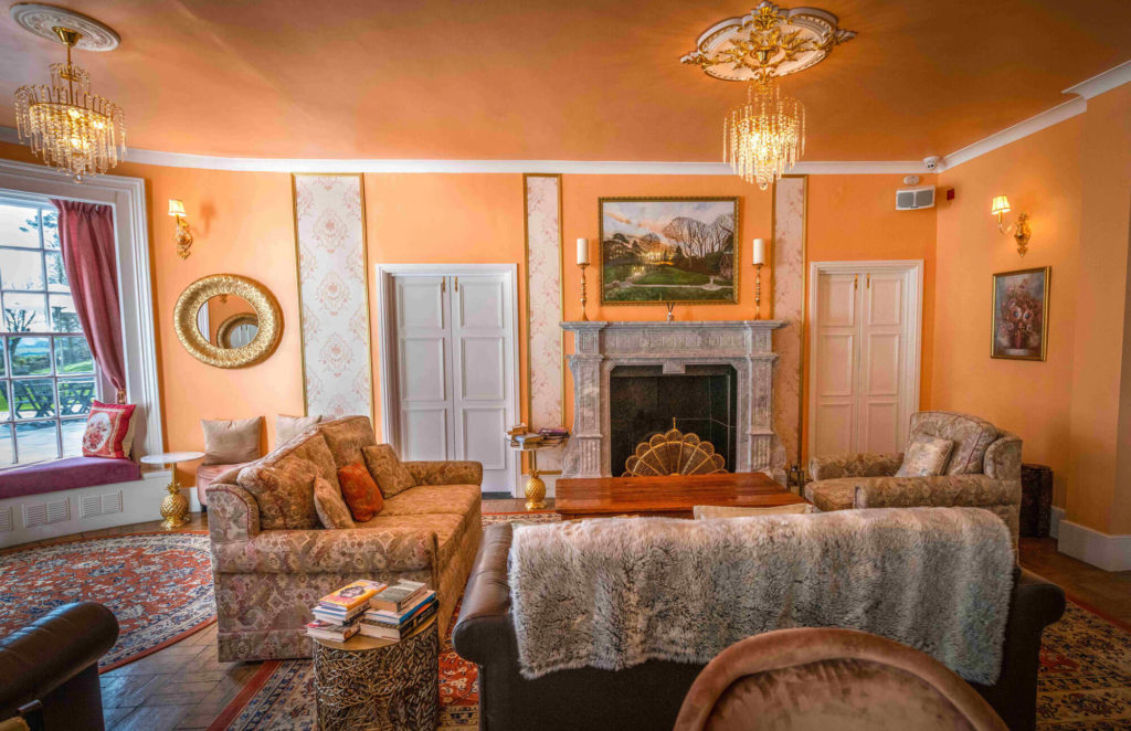 inside a large room in Croydon Hall an 8-acre exclusive-use country house estate in Somerset