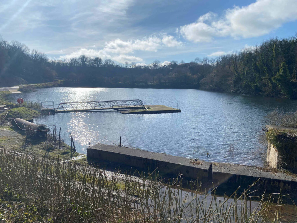 an old quarry filled with water to make a lake