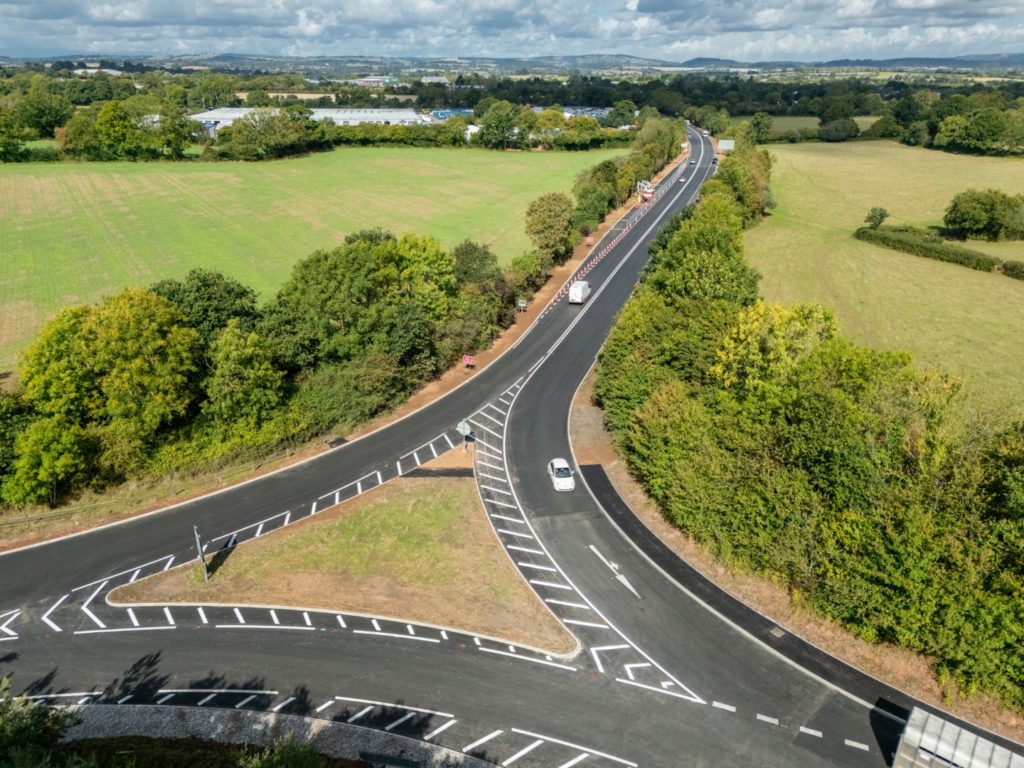 Aerial view of Junction 26 of the M5 motorway.
