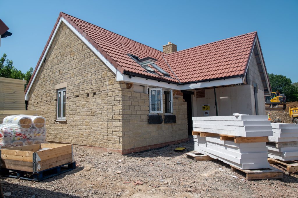 A house in the process of being built at the Shiremoor development in Merriott, by See Media.