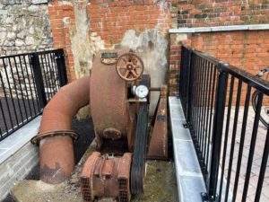 Large turbine pipes surrounded by railings
