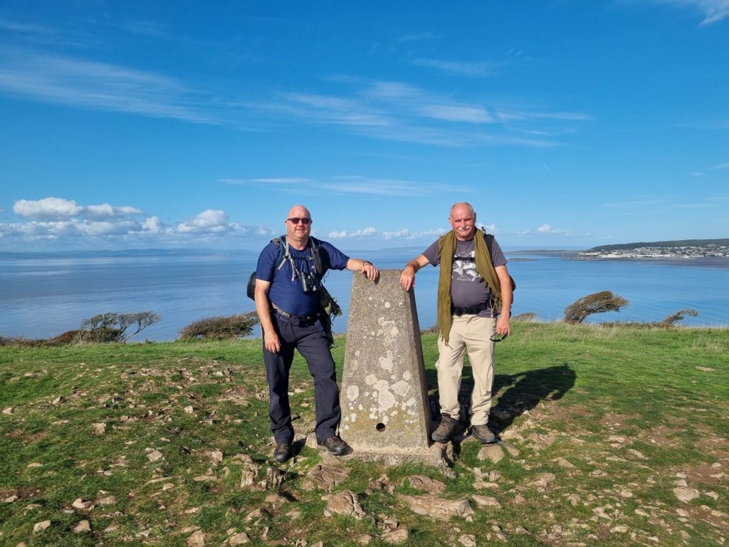 Brothers Richard and Andrew Taylor at the Brean Down Trig-Point.
